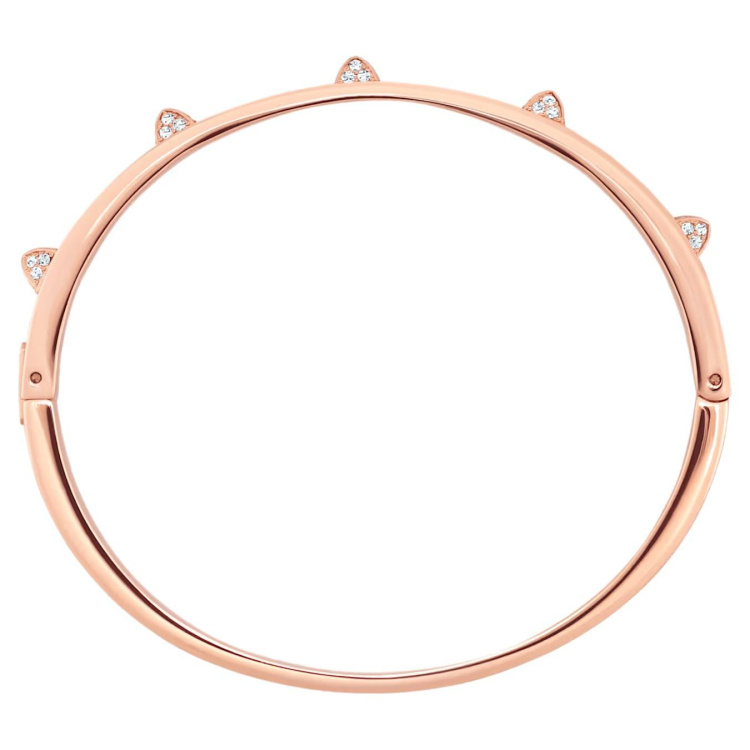 Tactic Bangle, White, Rose-gold tone plated